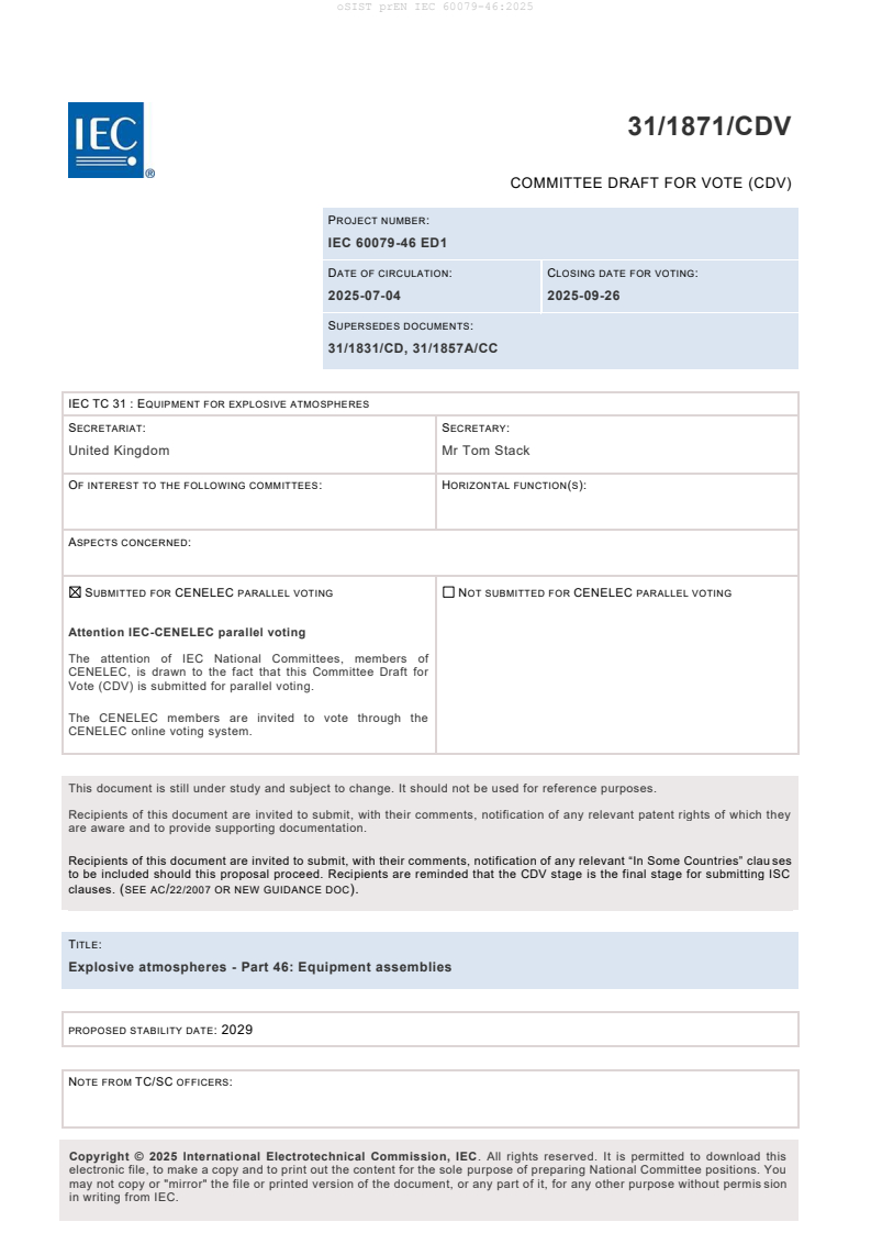 prEN IEC 60079-46:2025 - BARVE