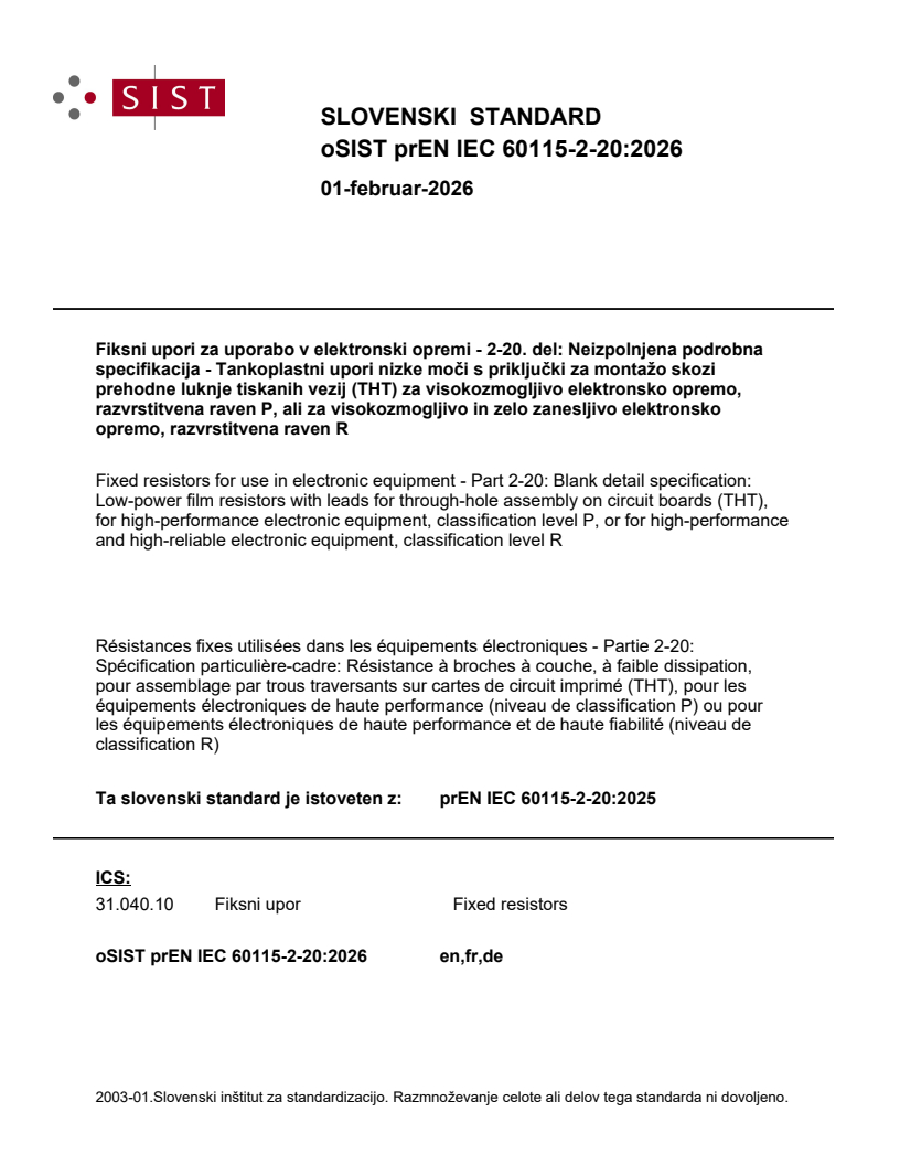 prEN IEC 60115-2-20:2026