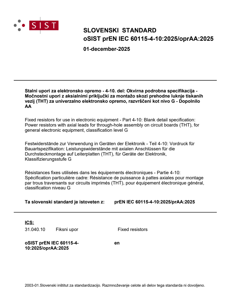 prEN IEC 60115-4-10:2025/oprAA:2025
