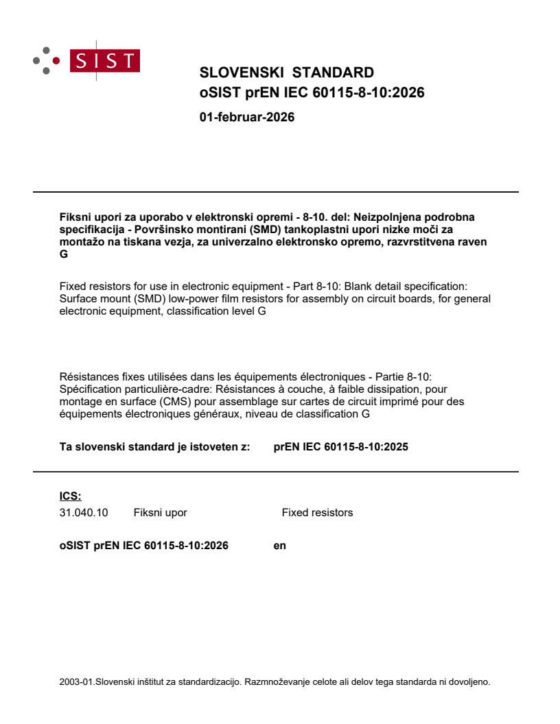 prEN IEC 60115-8-10:2026