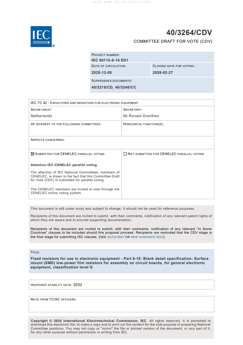 prEN IEC 60115-8-10:2026