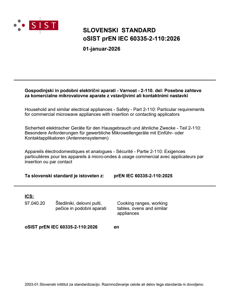 prEN IEC 60335-2-110:2026 - BARVE