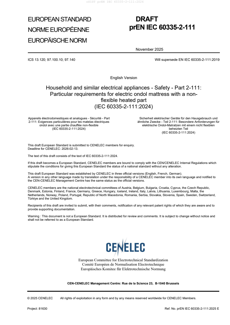 oSIST prEN IEC 60335-2-111:2026