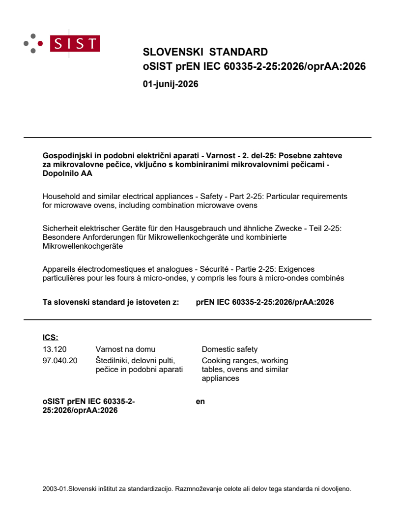 prEN IEC 60335-2-25:2026/prAA:2026 prEN IEC 60335-2-25:2026/oprAA:2026 - Page 1 preview