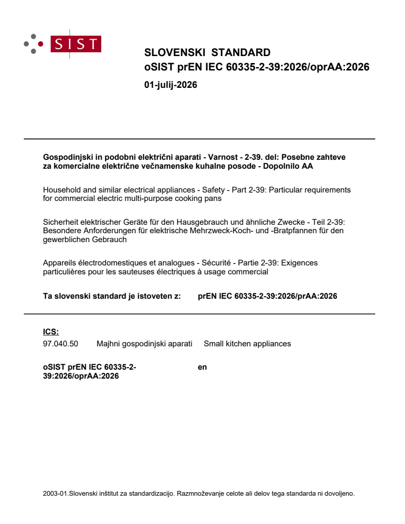 prEN IEC 60335-2-39:2026/prAA:2026 prEN IEC 60335-2-39:2026/oprAA:2026 - Page 1 preview