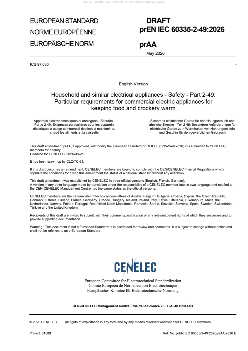 prEN IEC 60335-2-49:2026/prAA:2026 prEN IEC 60335-2-49:2026/oprAA:2026 - Page 3 preview