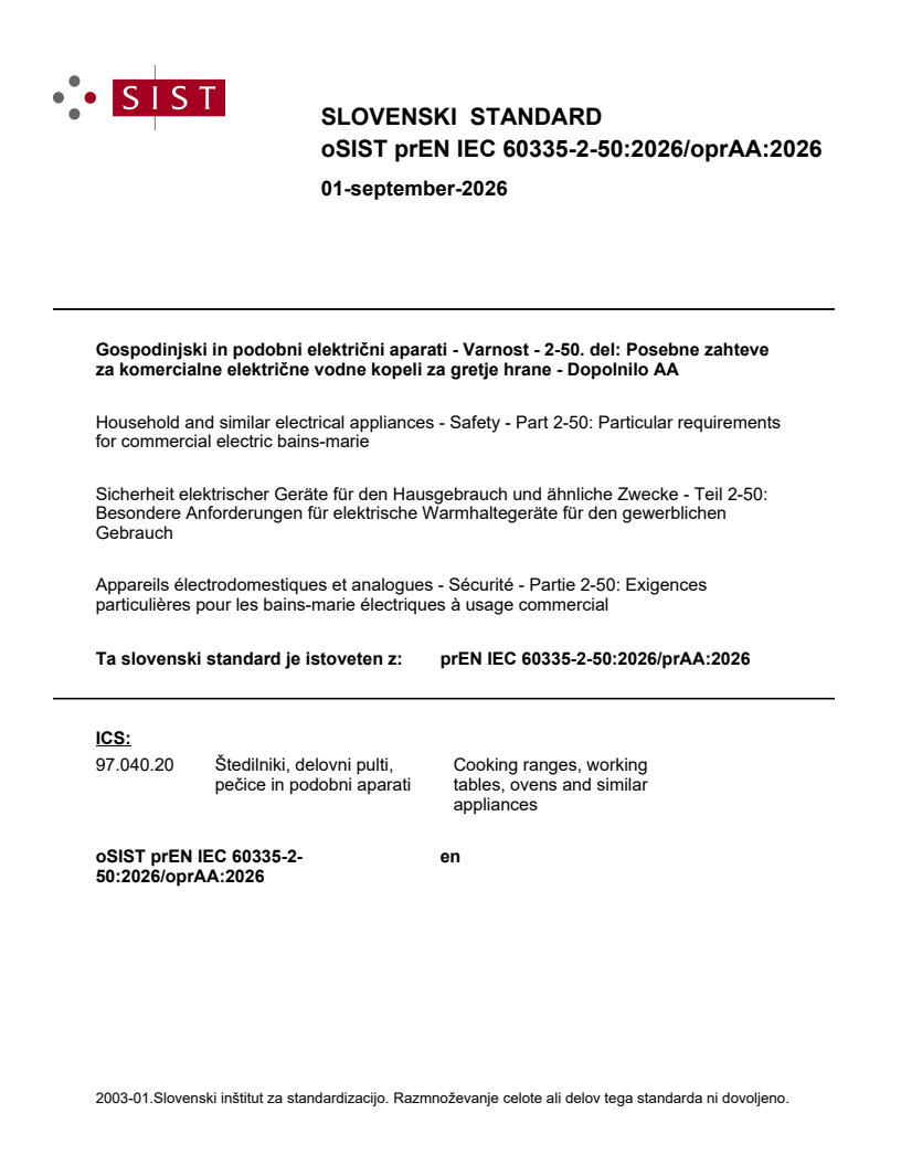 prEN IEC 60335-2-50:2026/prAA:2026 prEN IEC 60335-2-50:2026/oprAA:2026 - Page 1 preview