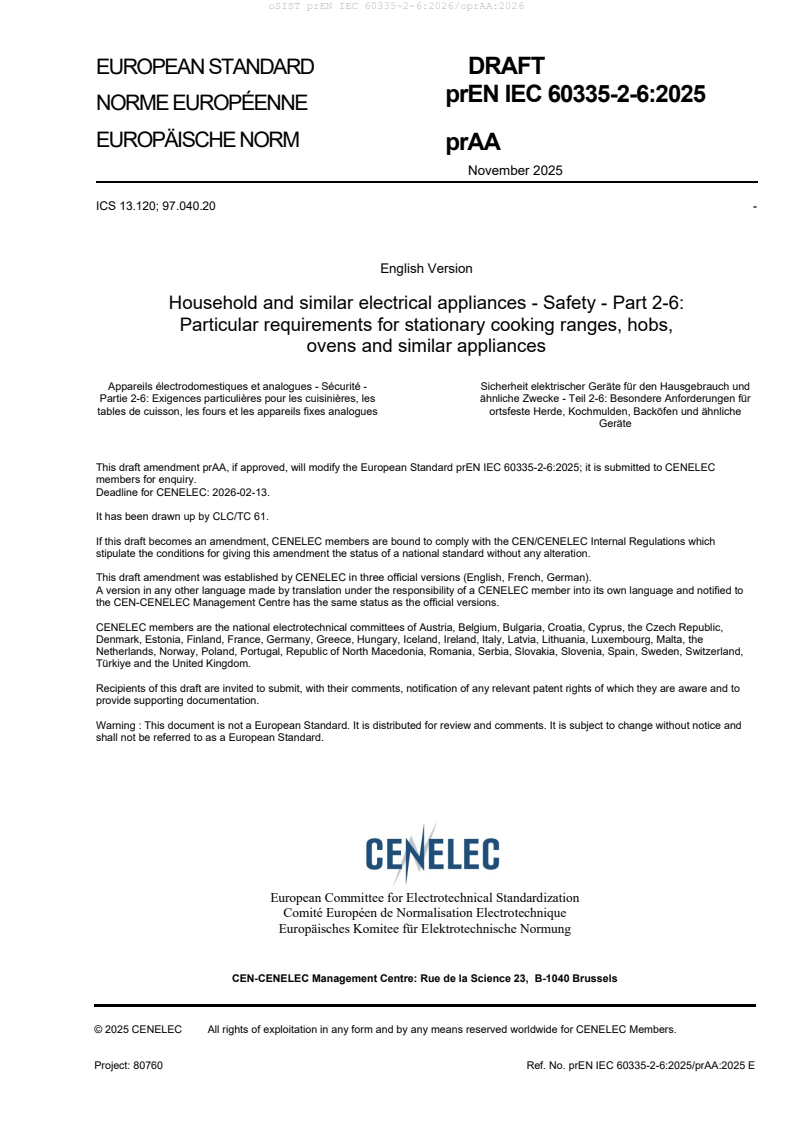 prEN IEC 60335-2-6:2026/oprAA:2026