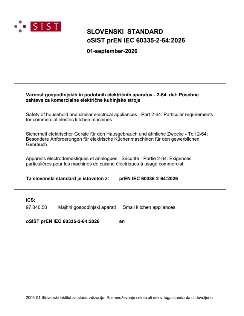 prEN IEC 60335-2-64:2026 prEN IEC 60335-2-64:2026 - Page 1 preview
