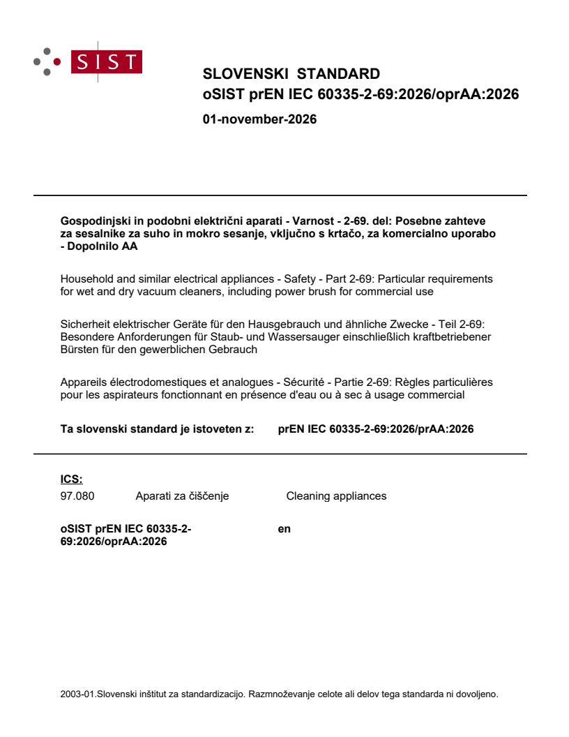 prEN IEC 60335-2-69:2026/prAA:2026 prEN IEC 60335-2-69:2026/oprAA:2026 - Page 1 preview