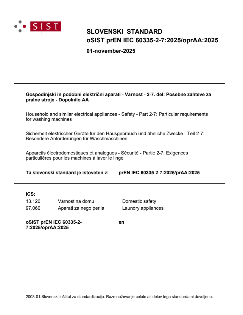 prEN IEC 60335-2-7:2025/oprAA:2025