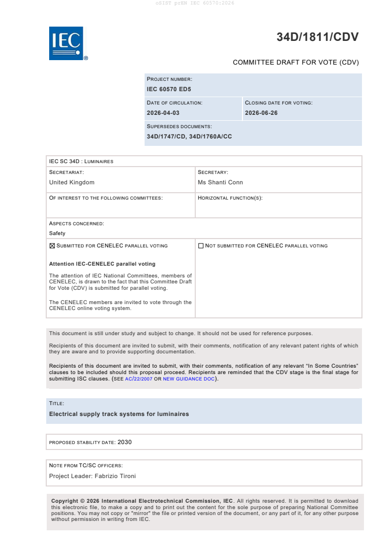 oSIST prEN IEC 60570:2026 oSIST prEN IEC 60570:2026 - Page 3 preview