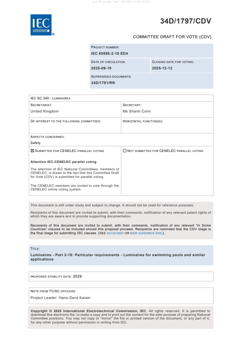 prEN IEC 60598-2-18:2025