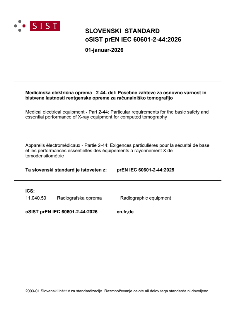 prEN IEC 60601-2-44:2026 - BARVE