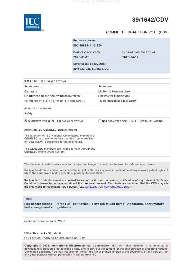 prEN IEC 60695-11-2:2026 prEN IEC 60695-11-2:2026 - Page 3 preview