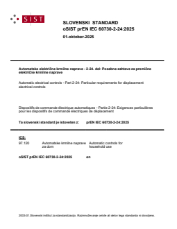 prEN IEC 60730-2-24:2025 - BARVE - Page 1 preview