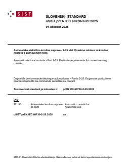 prEN IEC 60730-2-25:2025 - Page 1 preview