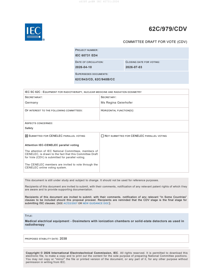 oSIST prEN IEC 60731:2026 oSIST prEN IEC 60731:2026 - Page 3 preview
