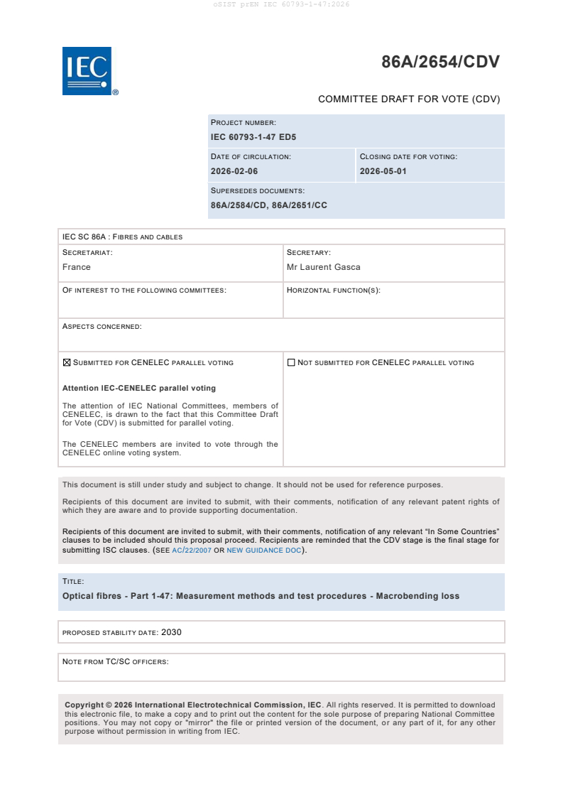 oSIST prEN IEC 60793-1-47:2026 oSIST prEN IEC 60793-1-47:2026 - BARVE - Page 3 preview