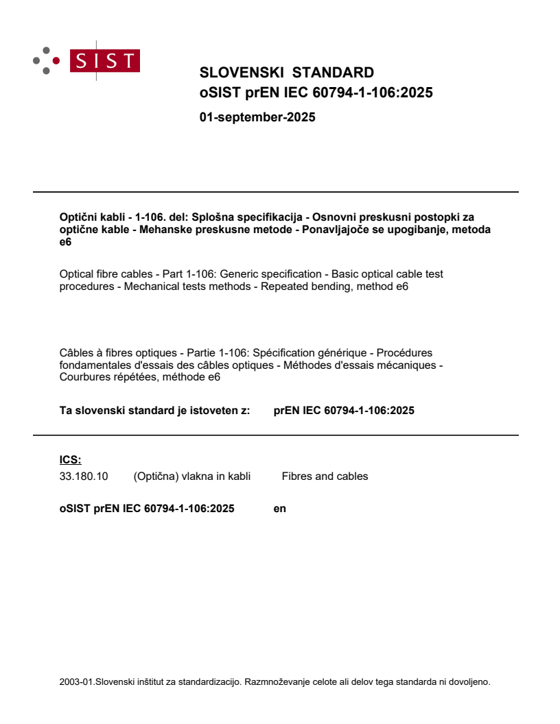 prEN IEC 60794-1-106:2025 - BARVE