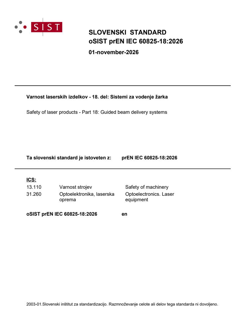 prEN IEC 60825-18:2026 prEN IEC 60825-18:2026 - Page 1 preview