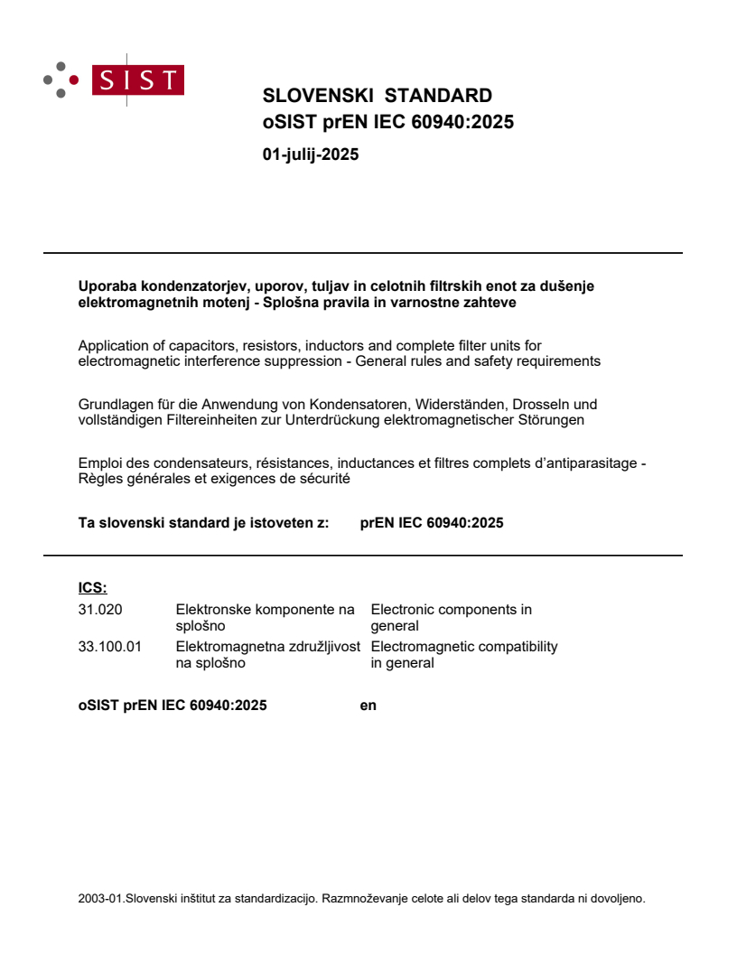 prEN IEC 60940:2025 - BARVE