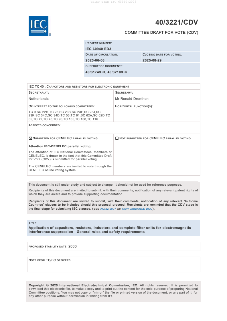 prEN IEC 60940:2025 - BARVE