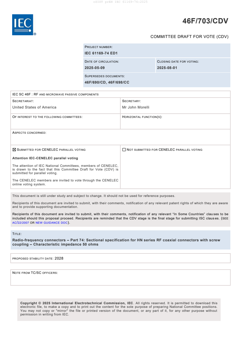 prEN IEC 61169-74:2025