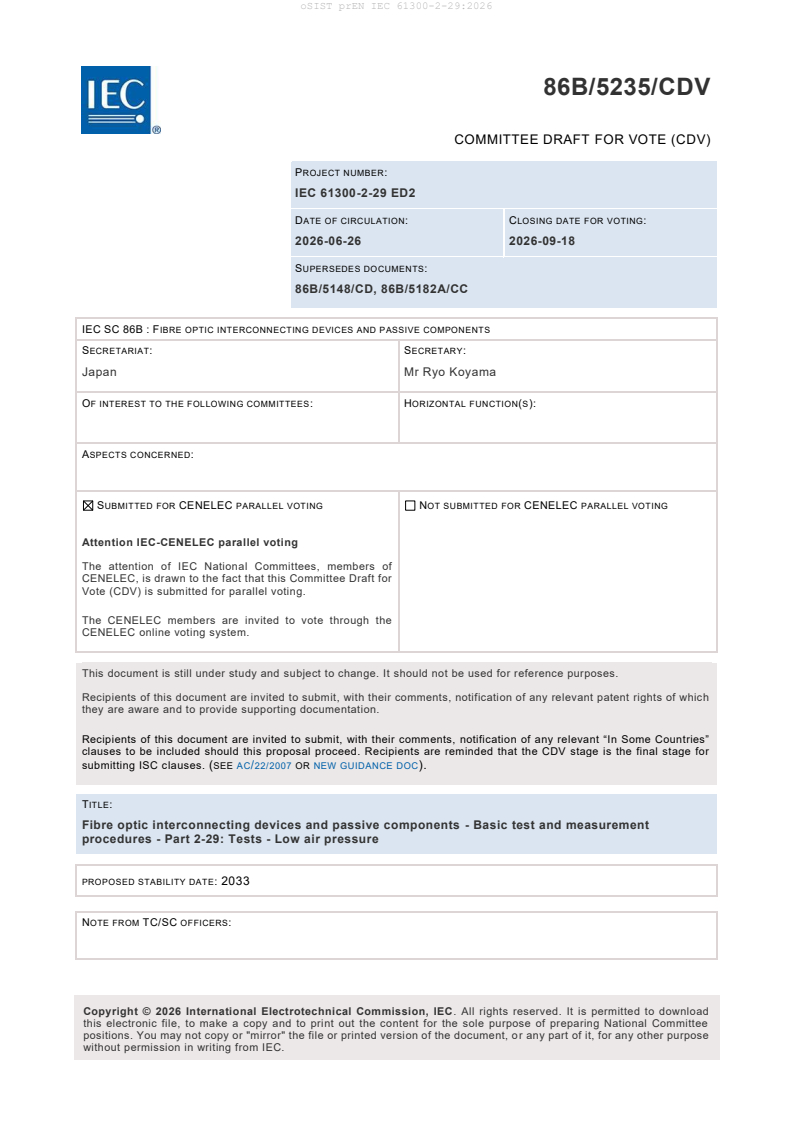 prEN IEC 61300-2-29:2026 prEN IEC 61300-2-29:2026 - Page 3 preview