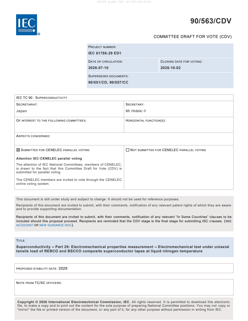 prEN IEC 61788-29:2026 prEN IEC 61788-29:2026 - BARVE - Page 3 preview