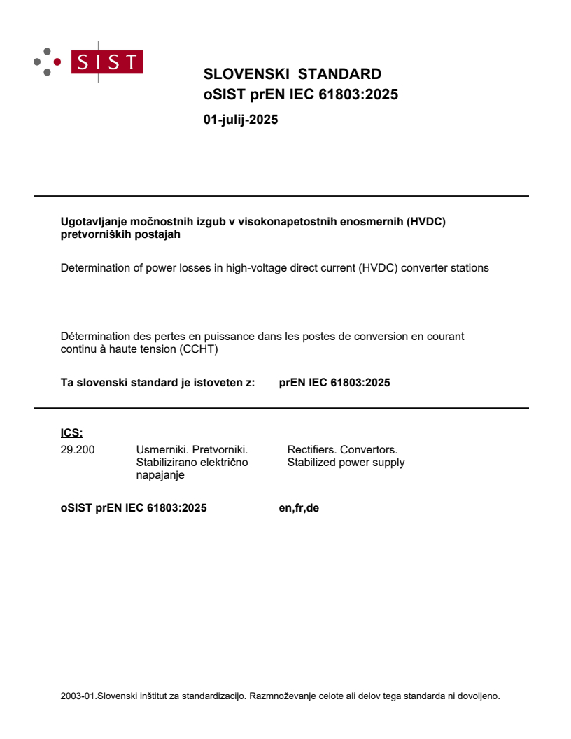 prEN IEC 61803:2025 - BARVE