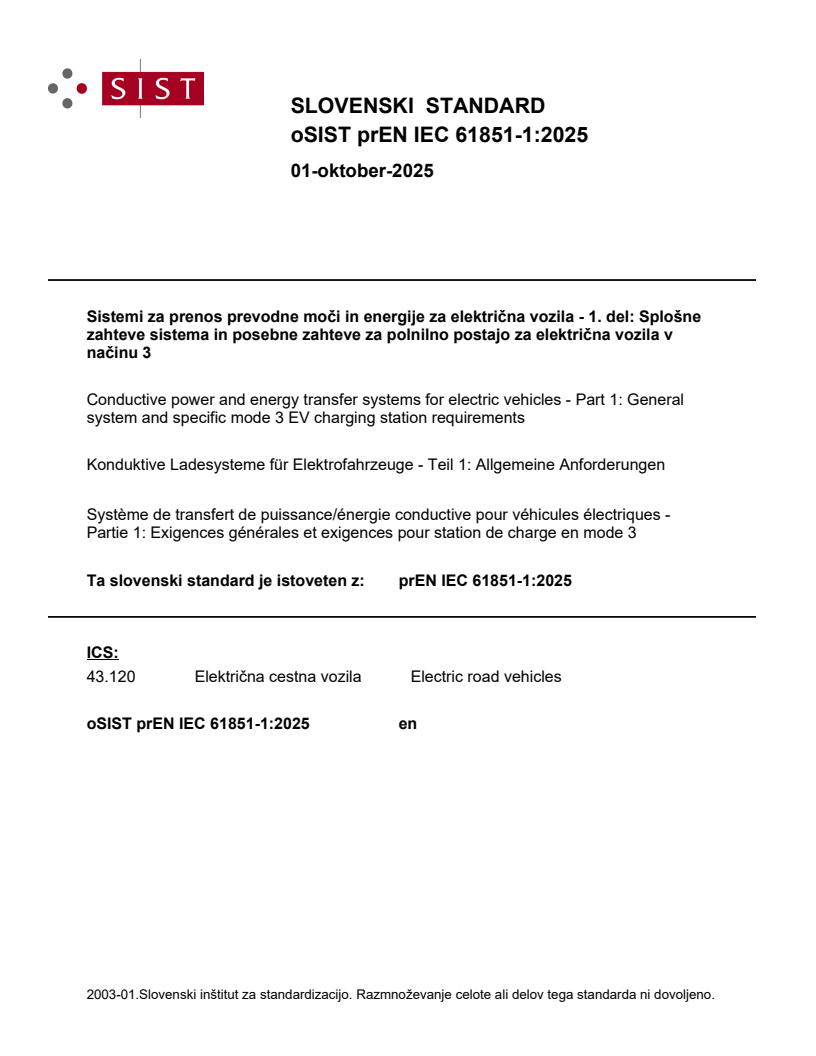 prEN IEC 61851-1:2025 - BARVE
