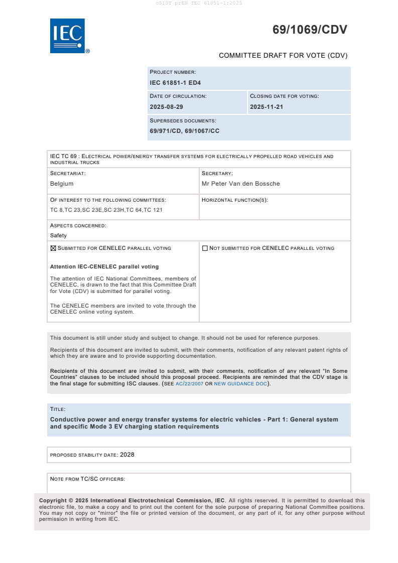 prEN IEC 61851-1:2025 - BARVE