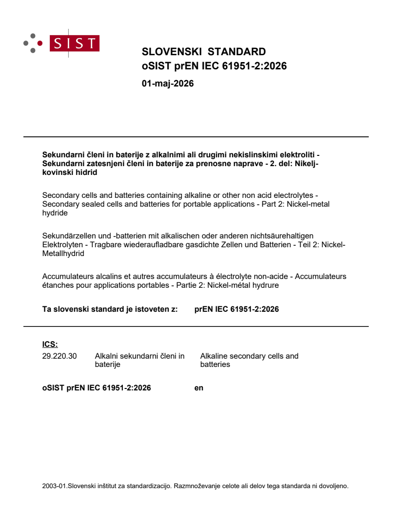 prEN IEC 61951-2:2026 prEN IEC 61951-2:2026 - Page 1 preview