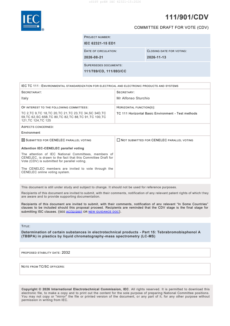 prEN IEC 62321-15:2026 prEN IEC 62321-15:2026 - BARVE - Page 3 preview