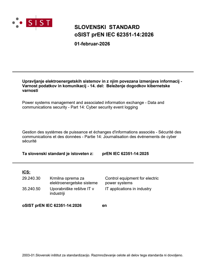 oSIST prEN IEC 62351-14:2026