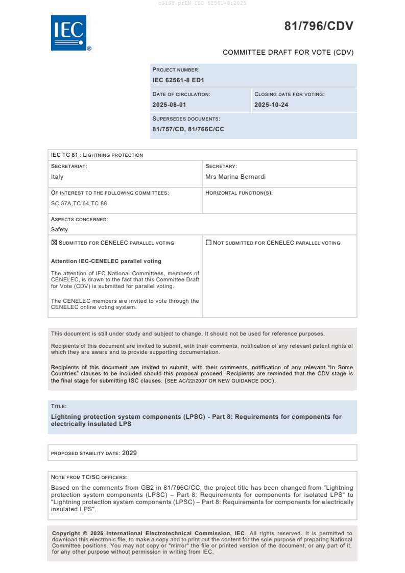 prEN IEC 62561-8:2025
