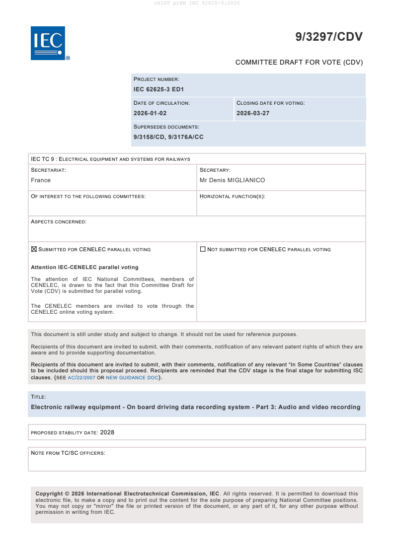 oSIST prEN IEC 62625-3:2026 oSIST prEN IEC 62625-3:2026 - BARVE - Page 3 preview