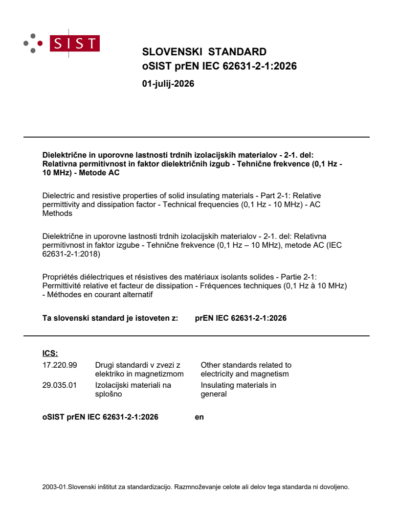 prEN IEC 62631-2-1:2026 prEN IEC 62631-2-1:2026 - Page 1 preview