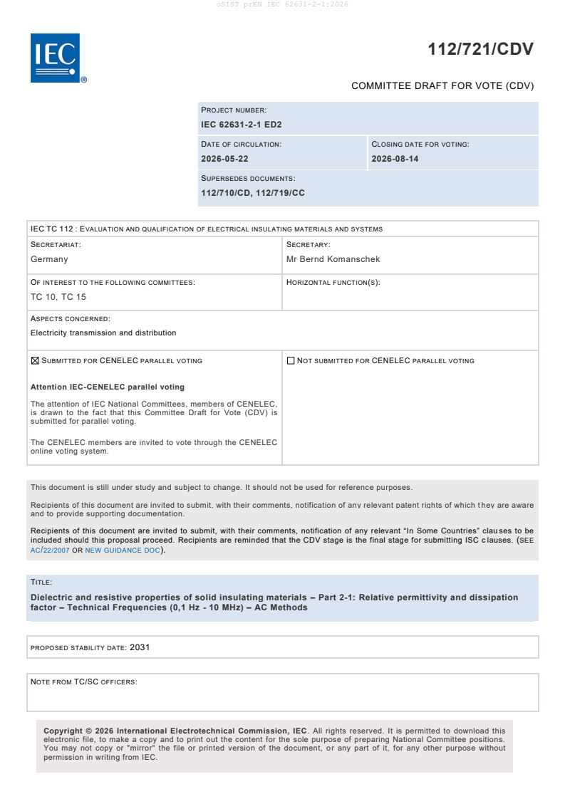 prEN IEC 62631-2-1:2026 prEN IEC 62631-2-1:2026 - Page 3 preview