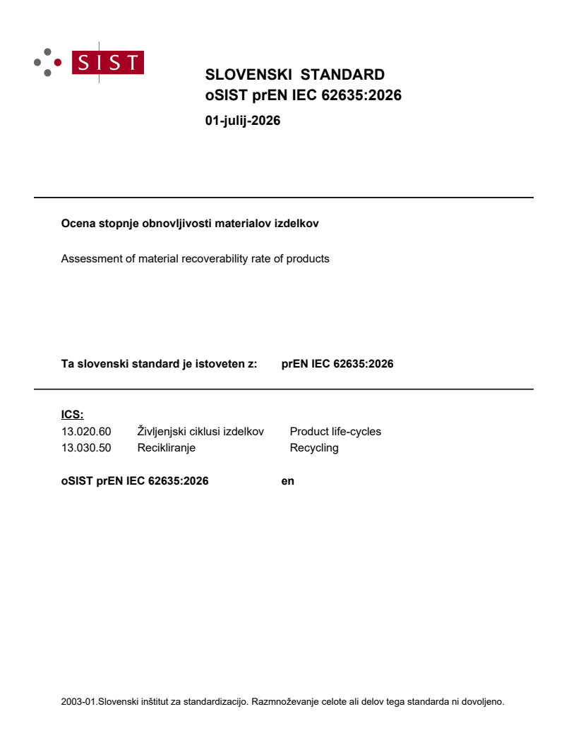 prEN IEC 62635:2026 prEN IEC 62635:2026 - BARVE - Page 1 preview