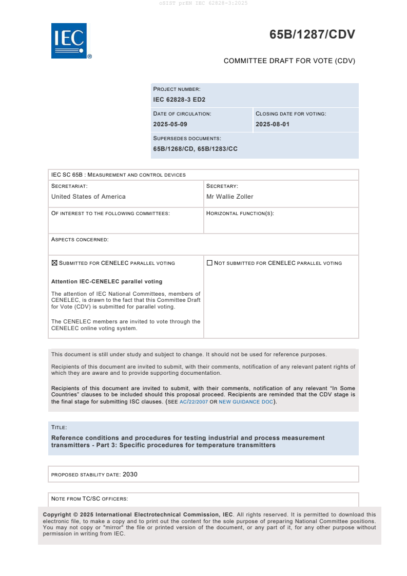 prEN IEC 62828-3:2025 - BARVE