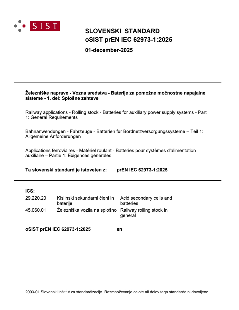 prEN IEC 62973-1:2025 prEN IEC 62973-1:2025 - BARVE