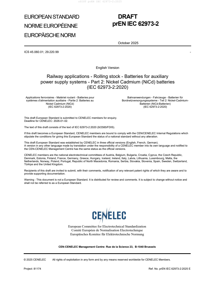 prEN IEC 62973-2:2025 prEN IEC 62973-2:2025 - BARVE