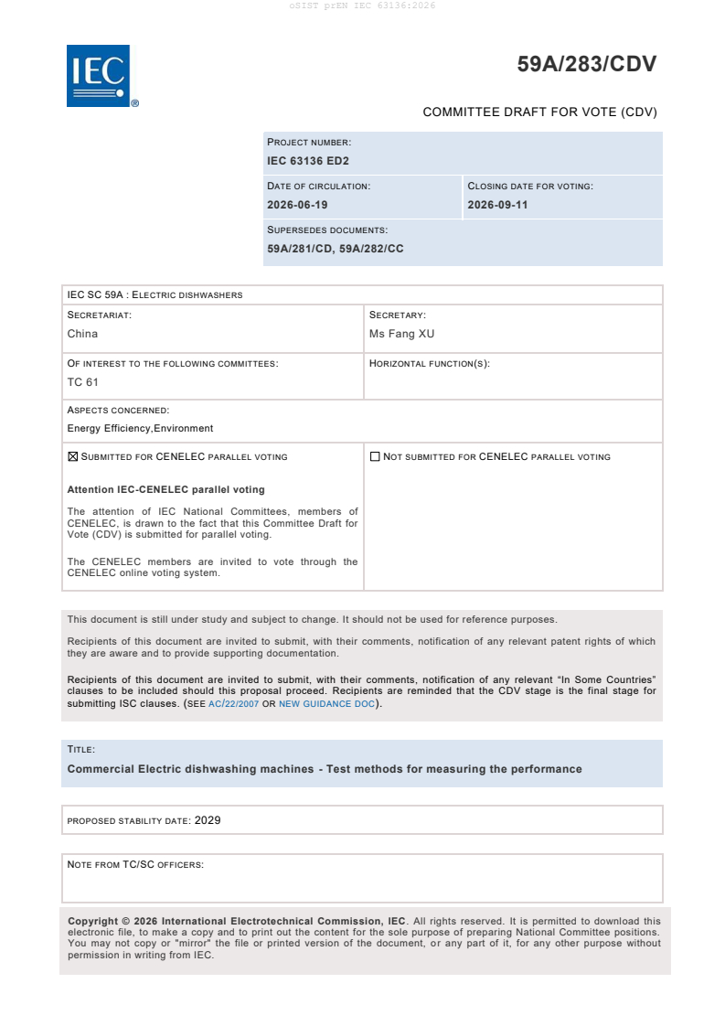prEN IEC 63136:2026 prEN IEC 63136:2026 - BARVE - Page 3 preview