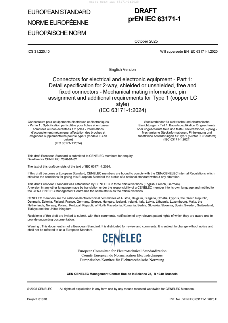 prEN IEC 63171-1:2025