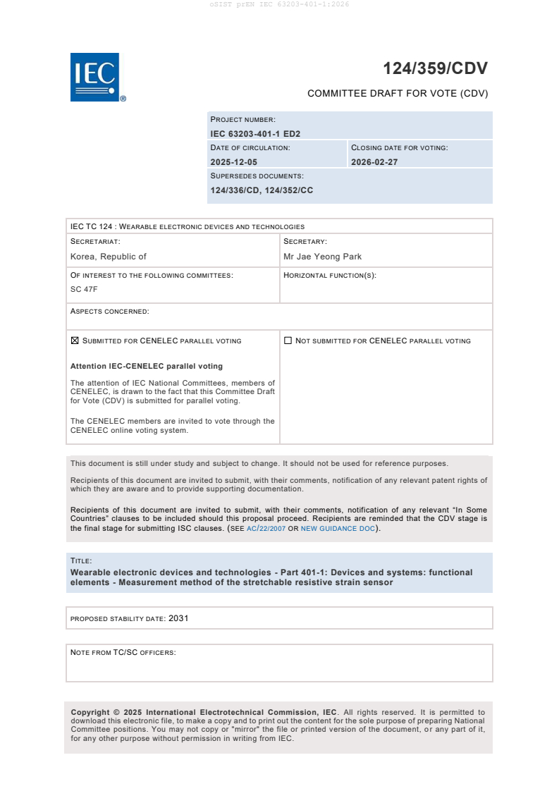 prEN IEC 63203-401-1:2026