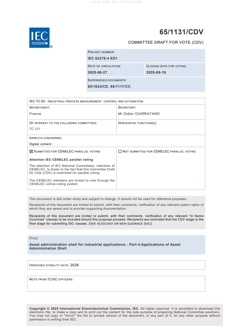 prEN IEC 63278-4:2025 - BARVE