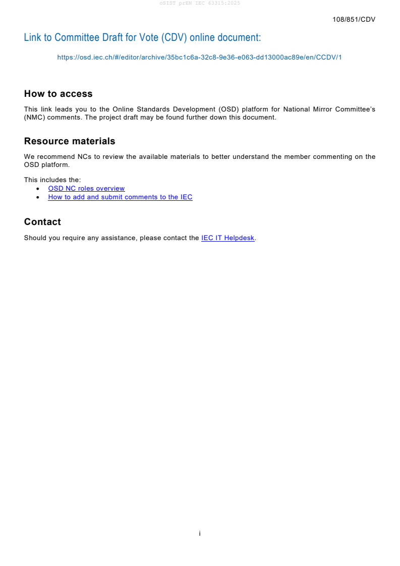 oSIST prEN IEC 63315:2025 oSIST prEN IEC 63315:2025 - BARVE - Page 4 preview