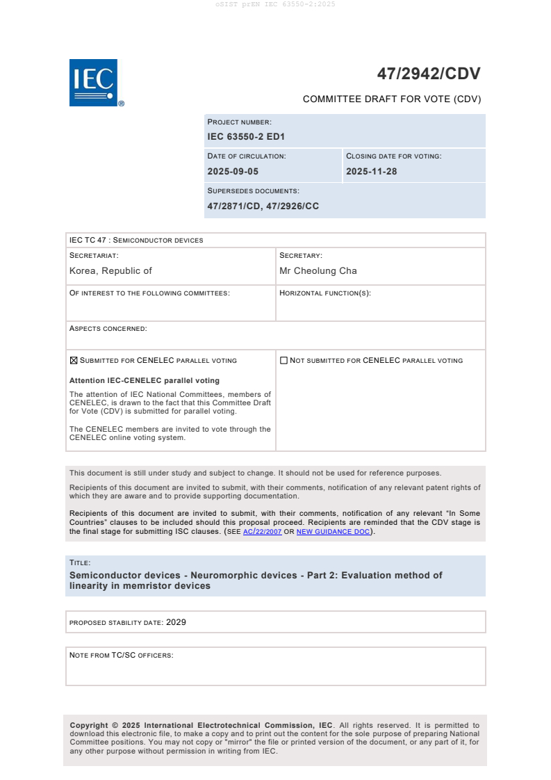 oSIST prEN IEC 63550-2:2025 - BARVE